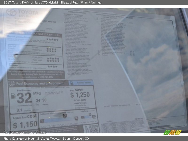 Blizzard Pearl White / Nutmeg 2017 Toyota RAV4 Limited AWD Hybrid