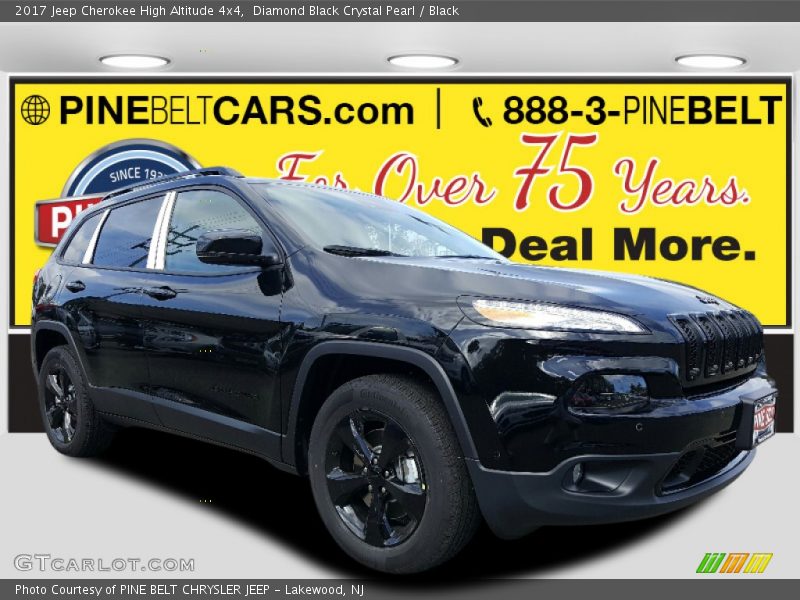 Diamond Black Crystal Pearl / Black 2017 Jeep Cherokee High Altitude 4x4