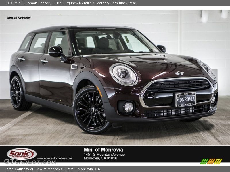 Pure Burgundy Metallic / Leather/Cloth Black Pearl 2016 Mini Clubman Cooper