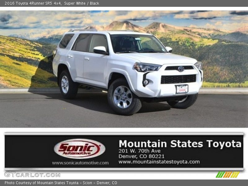 Super White / Black 2016 Toyota 4Runner SR5 4x4