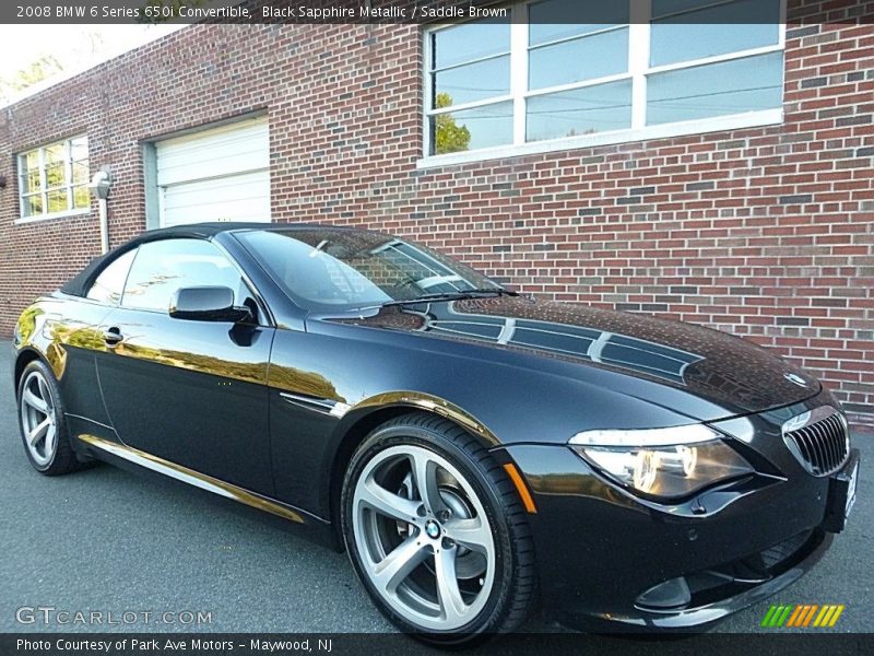 Black Sapphire Metallic / Saddle Brown 2008 BMW 6 Series 650i Convertible