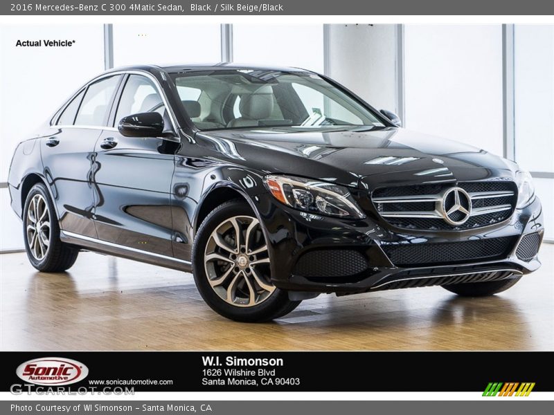 Black / Silk Beige/Black 2016 Mercedes-Benz C 300 4Matic Sedan