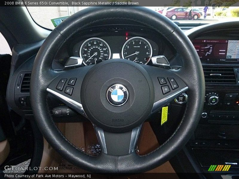 Black Sapphire Metallic / Saddle Brown 2008 BMW 6 Series 650i Convertible