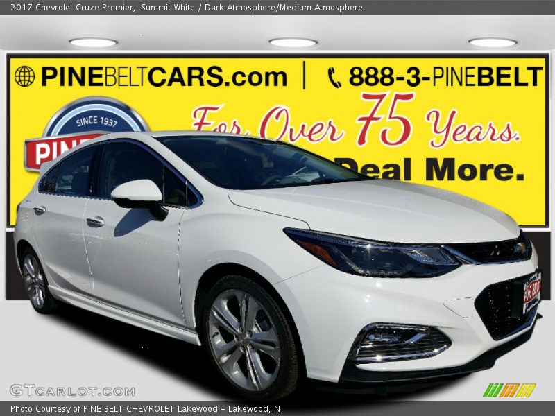 Summit White / Dark Atmosphere/Medium Atmosphere 2017 Chevrolet Cruze Premier