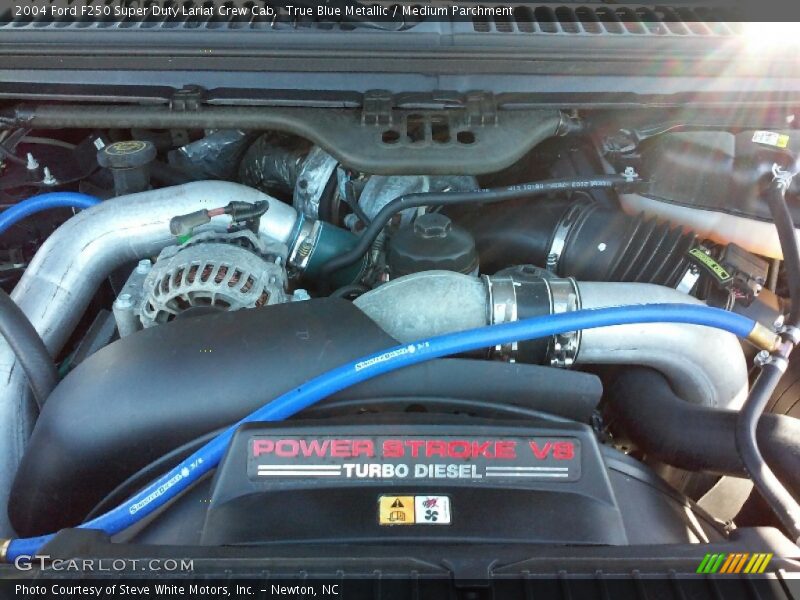 True Blue Metallic / Medium Parchment 2004 Ford F250 Super Duty Lariat Crew Cab