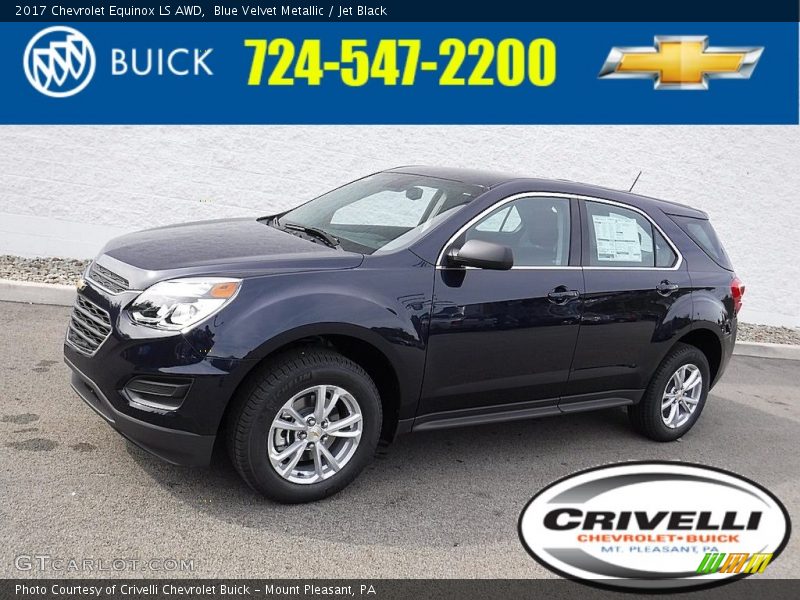 Blue Velvet Metallic / Jet Black 2017 Chevrolet Equinox LS AWD