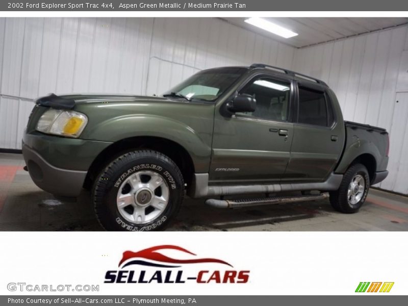 Aspen Green Metallic / Medium Prairie Tan 2002 Ford Explorer Sport Trac 4x4