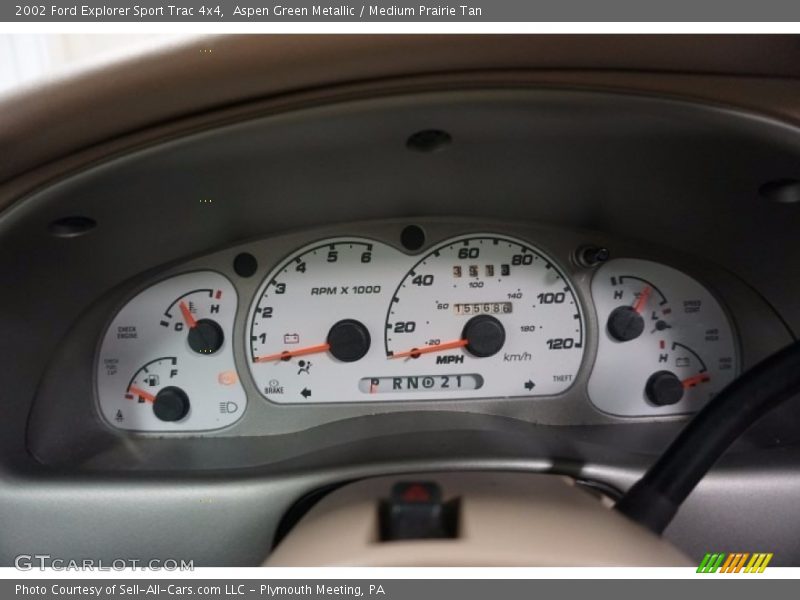Aspen Green Metallic / Medium Prairie Tan 2002 Ford Explorer Sport Trac 4x4