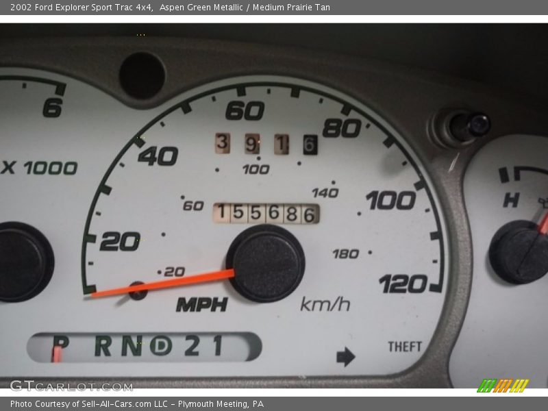 Aspen Green Metallic / Medium Prairie Tan 2002 Ford Explorer Sport Trac 4x4