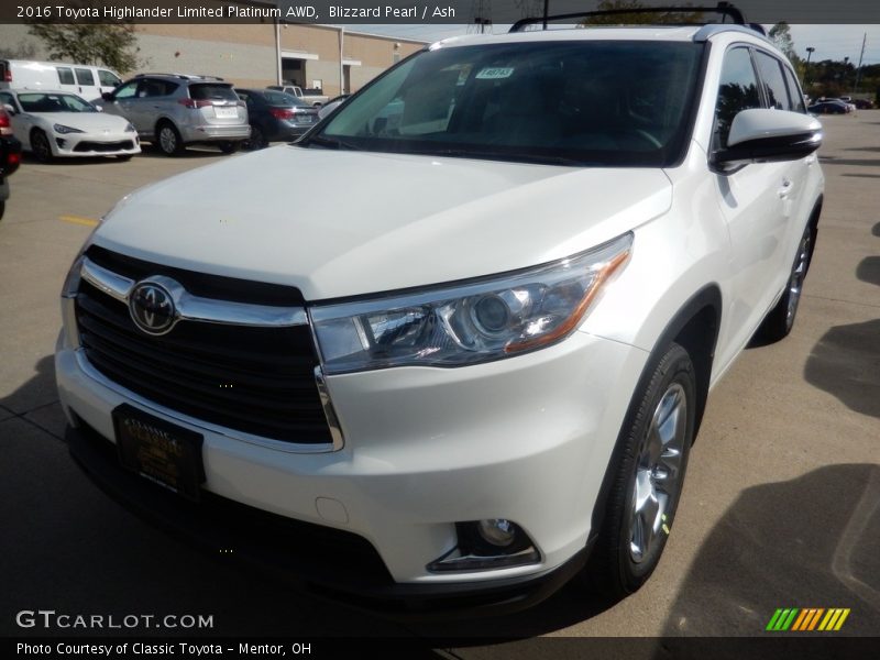 Blizzard Pearl / Ash 2016 Toyota Highlander Limited Platinum AWD