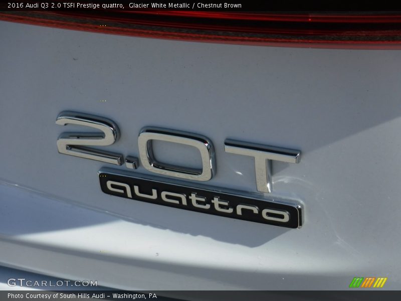 Glacier White Metallic / Chestnut Brown 2016 Audi Q3 2.0 TSFI Prestige quattro