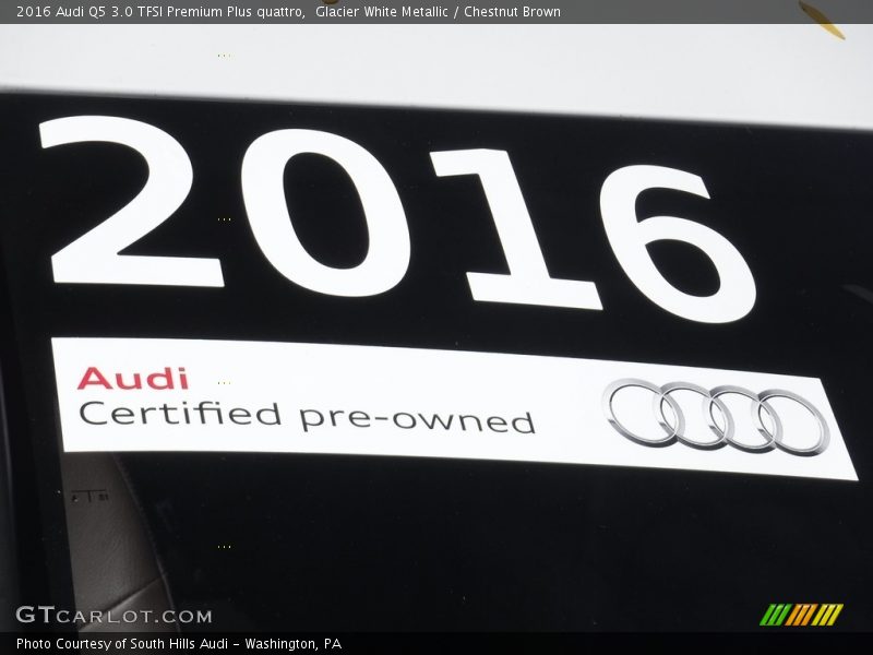 Glacier White Metallic / Chestnut Brown 2016 Audi Q5 3.0 TFSI Premium Plus quattro