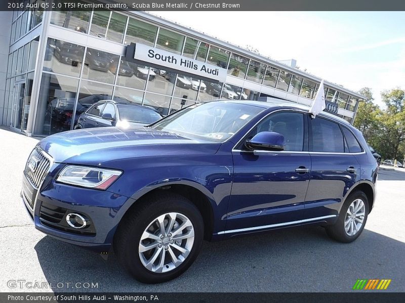 Scuba Blue Metallic / Chestnut Brown 2016 Audi Q5 2.0 TFSI Premium quattro