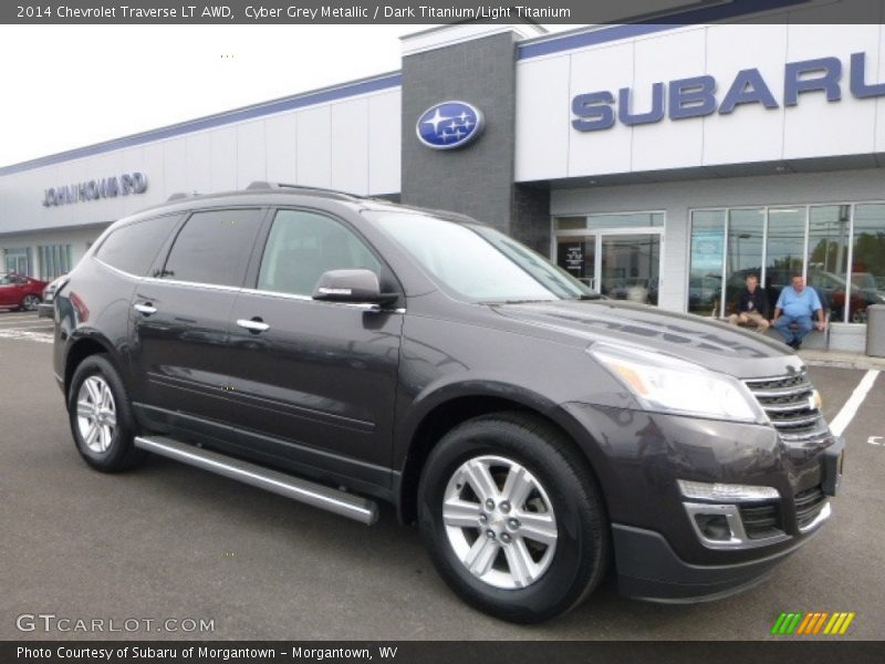 Cyber Grey Metallic / Dark Titanium/Light Titanium 2014 Chevrolet Traverse LT AWD