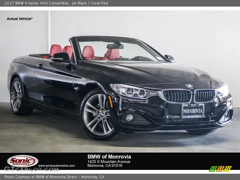 Jet Black / Coral Red 2017 BMW 4 Series 430i Convertible
