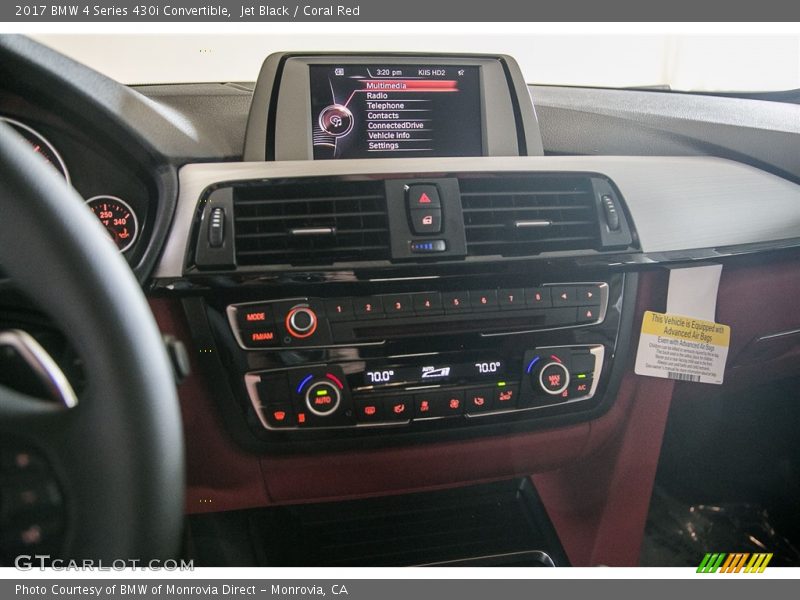 Jet Black / Coral Red 2017 BMW 4 Series 430i Convertible