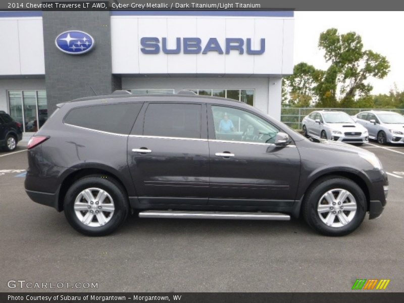 Cyber Grey Metallic / Dark Titanium/Light Titanium 2014 Chevrolet Traverse LT AWD