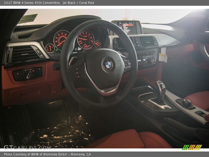 Jet Black / Coral Red 2017 BMW 4 Series 430i Convertible