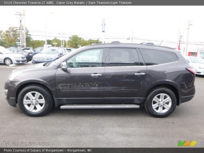 Cyber Grey Metallic / Dark Titanium/Light Titanium 2014 Chevrolet Traverse LT AWD