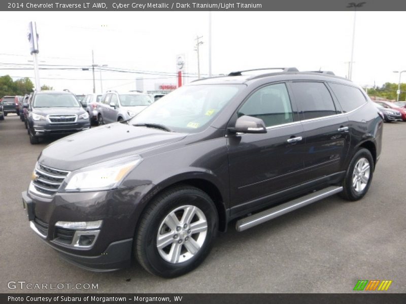 Cyber Grey Metallic / Dark Titanium/Light Titanium 2014 Chevrolet Traverse LT AWD