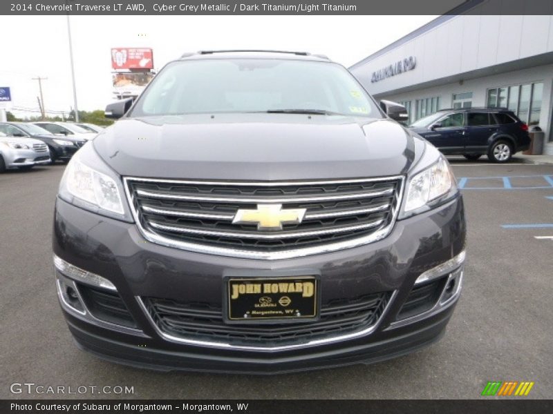 Cyber Grey Metallic / Dark Titanium/Light Titanium 2014 Chevrolet Traverse LT AWD