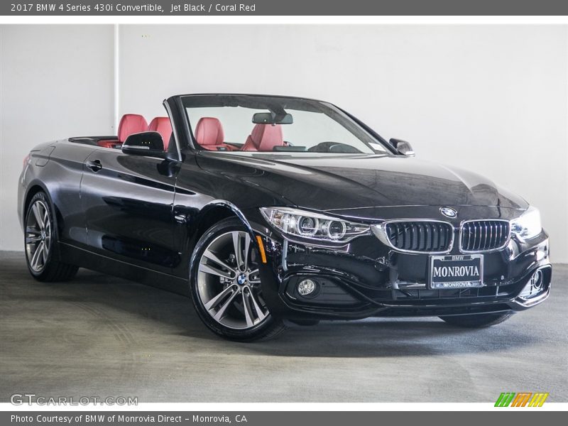 Jet Black / Coral Red 2017 BMW 4 Series 430i Convertible