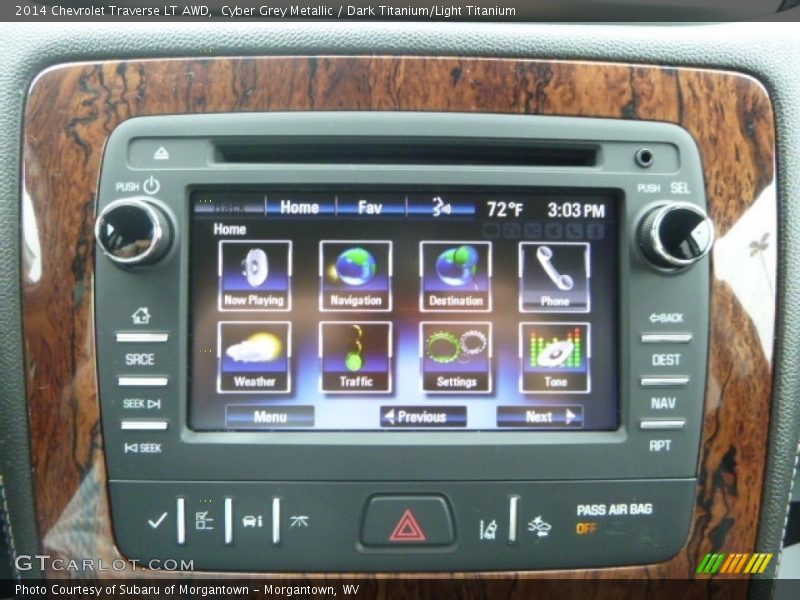 Cyber Grey Metallic / Dark Titanium/Light Titanium 2014 Chevrolet Traverse LT AWD