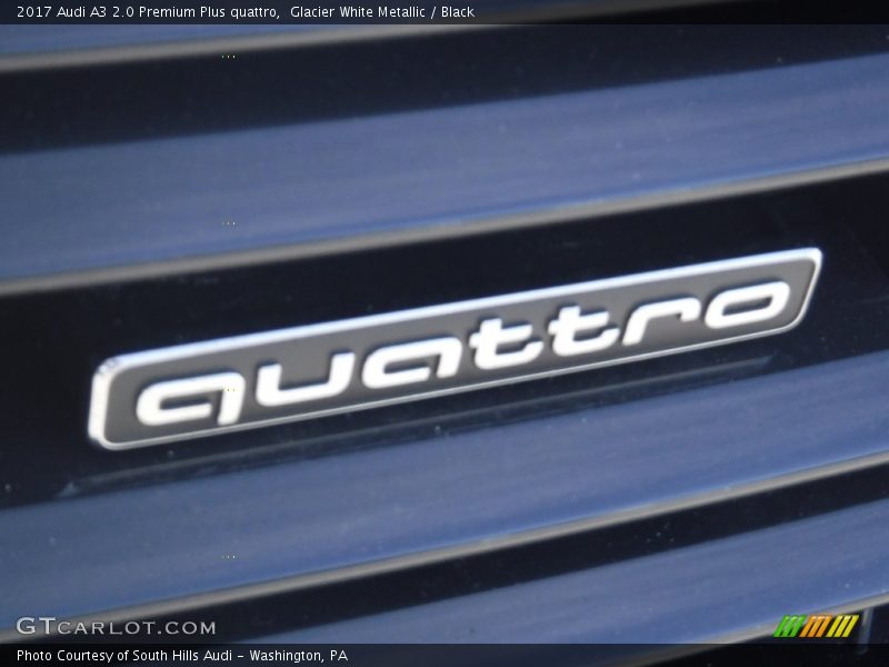 Glacier White Metallic / Black 2017 Audi A3 2.0 Premium Plus quattro
