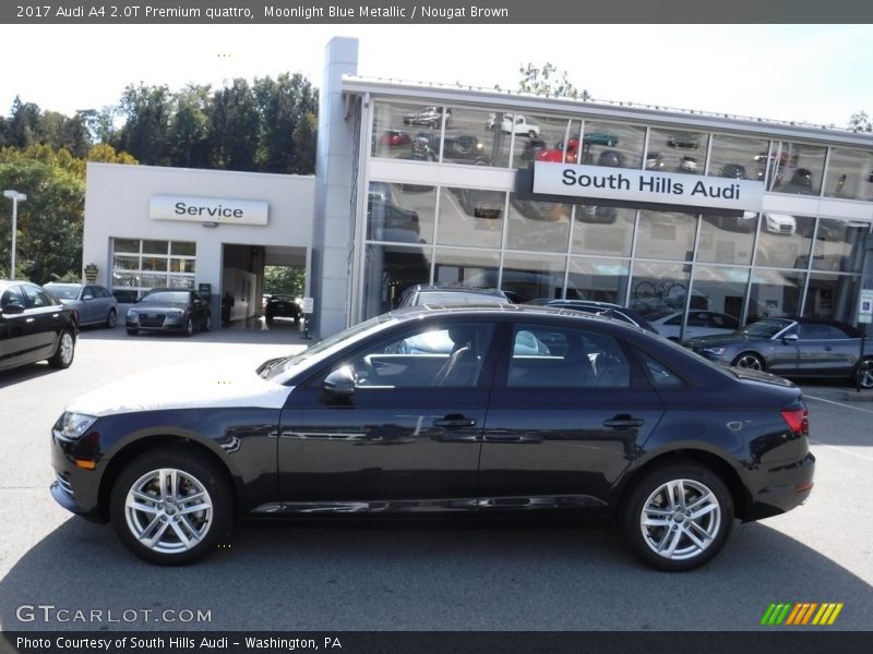 Moonlight Blue Metallic / Nougat Brown 2017 Audi A4 2.0T Premium quattro