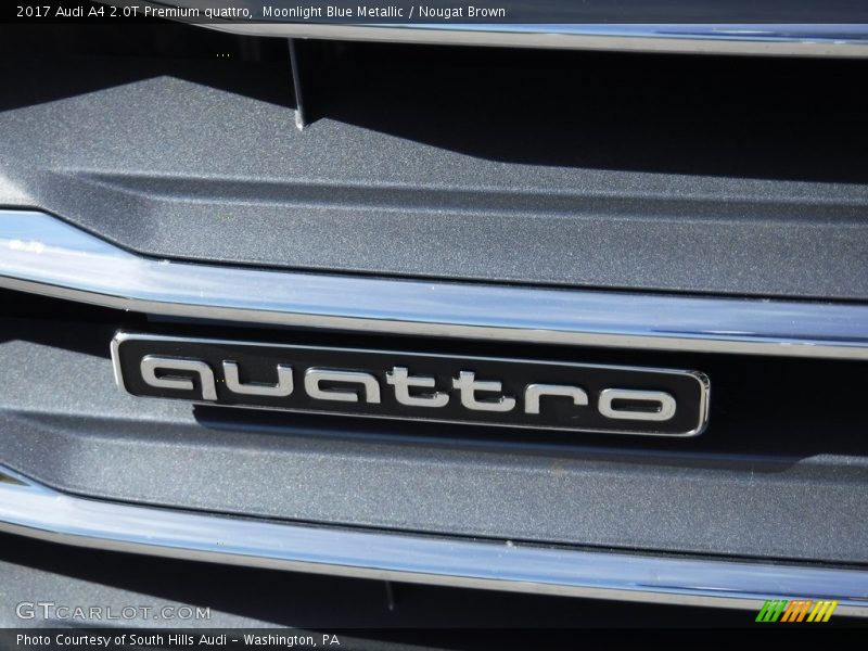 Moonlight Blue Metallic / Nougat Brown 2017 Audi A4 2.0T Premium quattro
