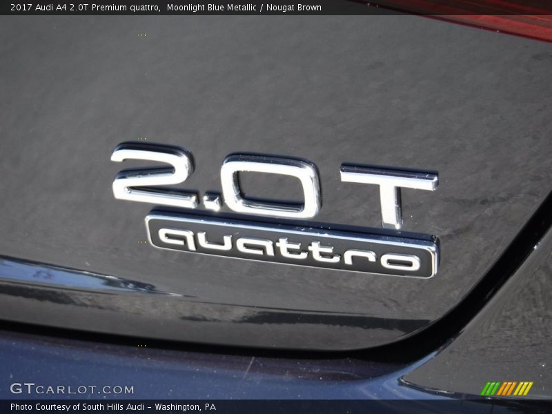 Moonlight Blue Metallic / Nougat Brown 2017 Audi A4 2.0T Premium quattro