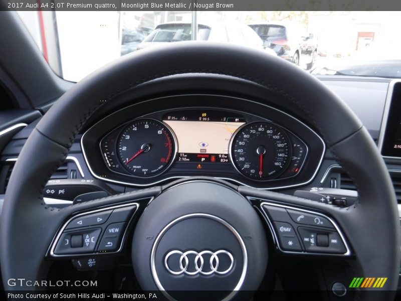Moonlight Blue Metallic / Nougat Brown 2017 Audi A4 2.0T Premium quattro