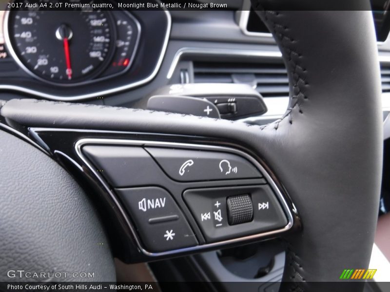 Moonlight Blue Metallic / Nougat Brown 2017 Audi A4 2.0T Premium quattro