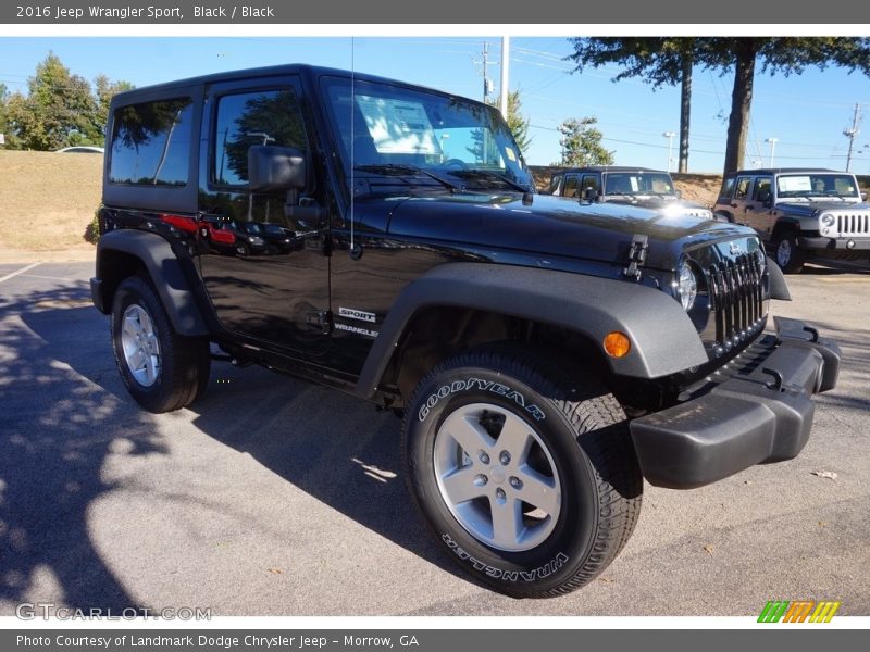 Black / Black 2016 Jeep Wrangler Sport