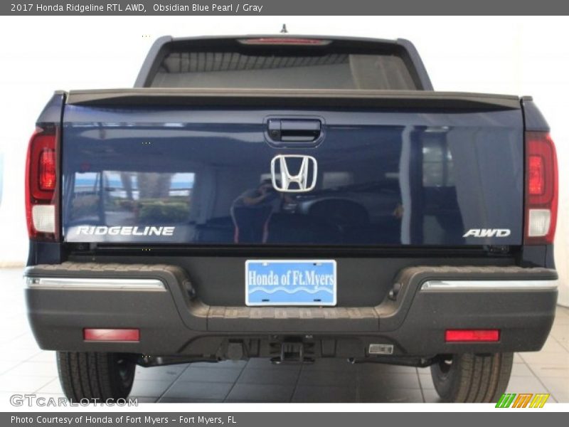 Obsidian Blue Pearl / Gray 2017 Honda Ridgeline RTL AWD