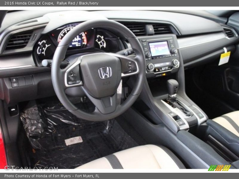 Rallye Red / Black/Ivory 2016 Honda Civic LX Coupe