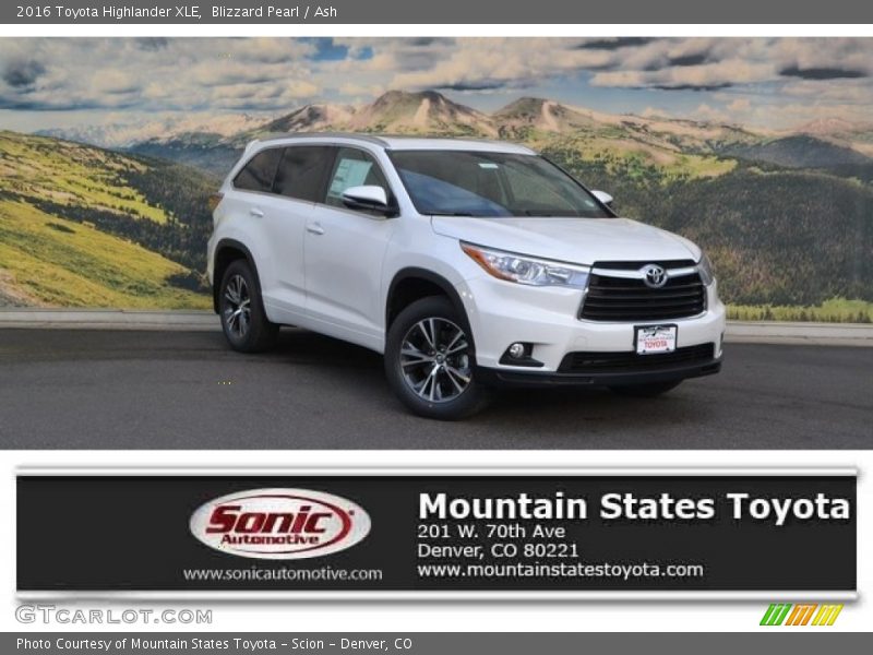 Blizzard Pearl / Ash 2016 Toyota Highlander XLE