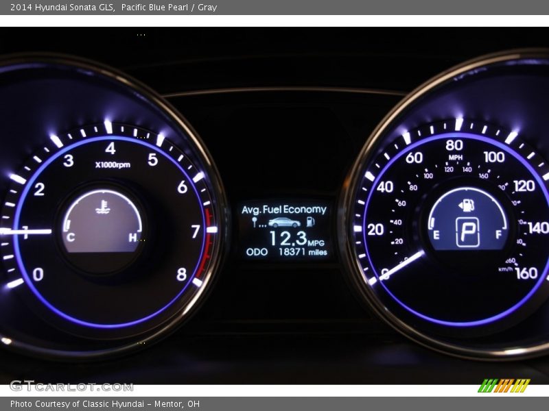 Pacific Blue Pearl / Gray 2014 Hyundai Sonata GLS