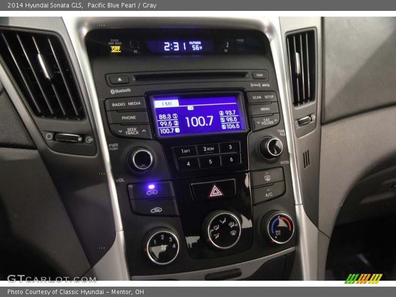 Pacific Blue Pearl / Gray 2014 Hyundai Sonata GLS