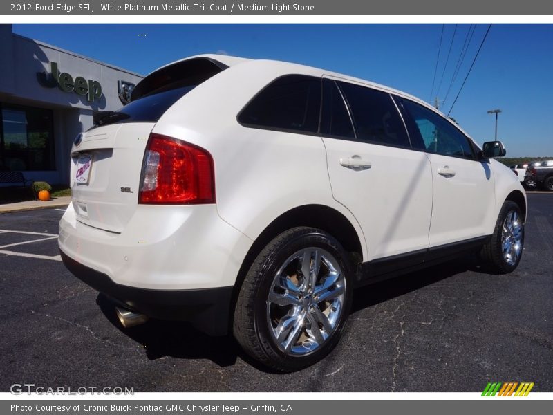 White Platinum Metallic Tri-Coat / Medium Light Stone 2012 Ford Edge SEL