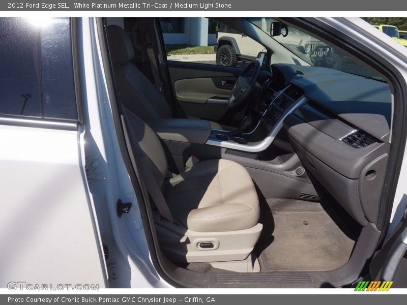 White Platinum Metallic Tri-Coat / Medium Light Stone 2012 Ford Edge SEL