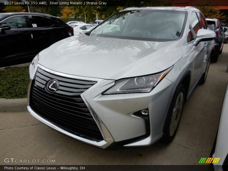 Silver Lining Metallic / Stratus Gray 2017 Lexus RX 350 AWD