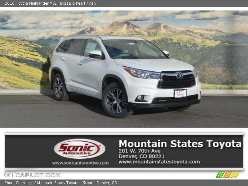 Blizzard Pearl / Ash 2016 Toyota Highlander XLE