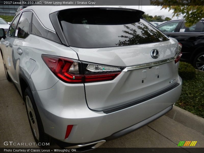 Silver Lining Metallic / Stratus Gray 2017 Lexus RX 350 AWD