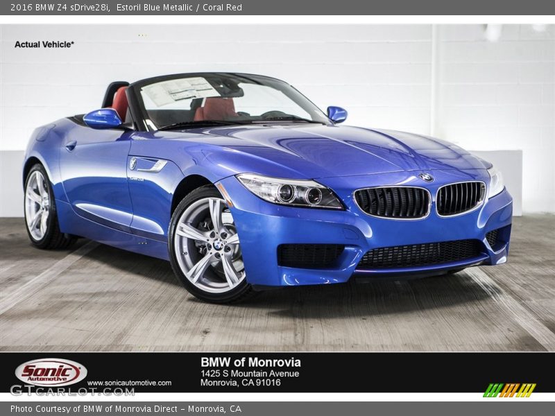 Estoril Blue Metallic / Coral Red 2016 BMW Z4 sDrive28i