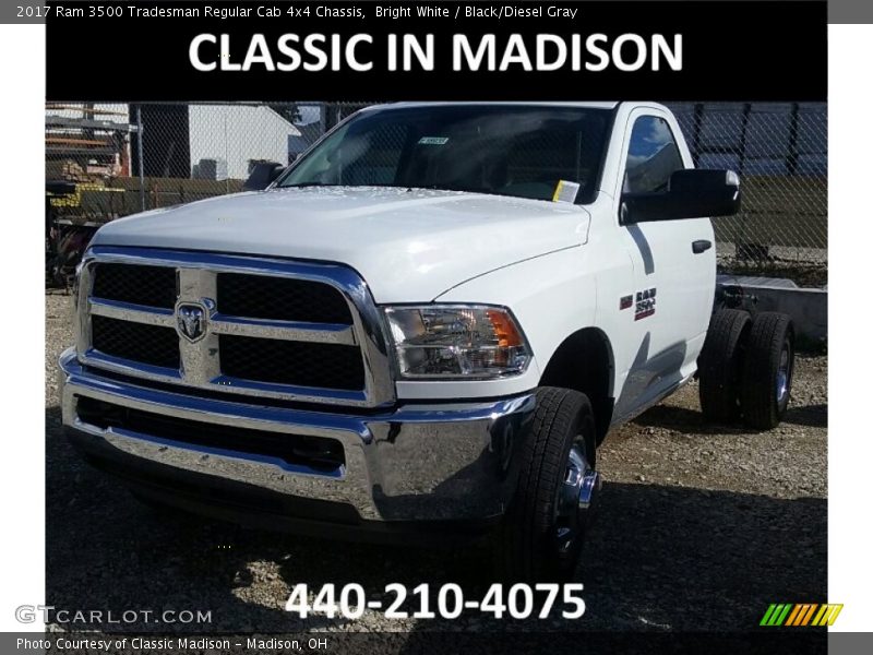 Bright White / Black/Diesel Gray 2017 Ram 3500 Tradesman Regular Cab 4x4 Chassis