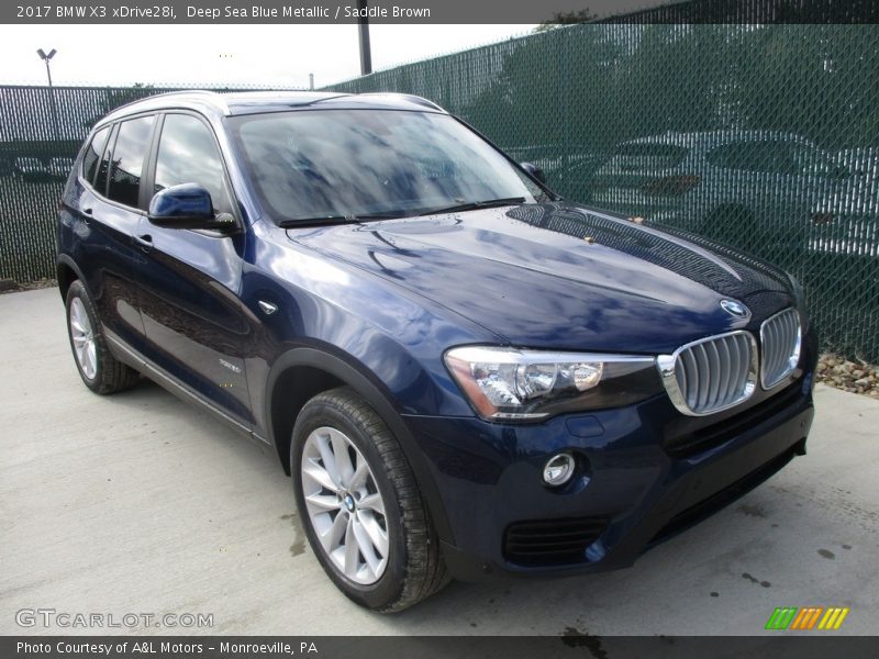 Deep Sea Blue Metallic / Saddle Brown 2017 BMW X3 xDrive28i
