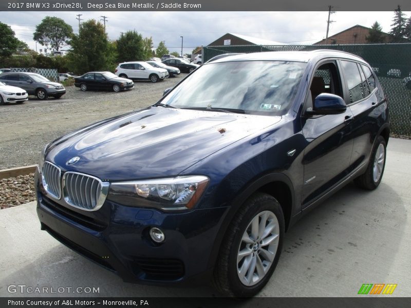 Deep Sea Blue Metallic / Saddle Brown 2017 BMW X3 xDrive28i