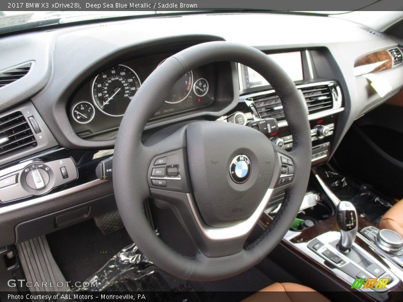 Deep Sea Blue Metallic / Saddle Brown 2017 BMW X3 xDrive28i