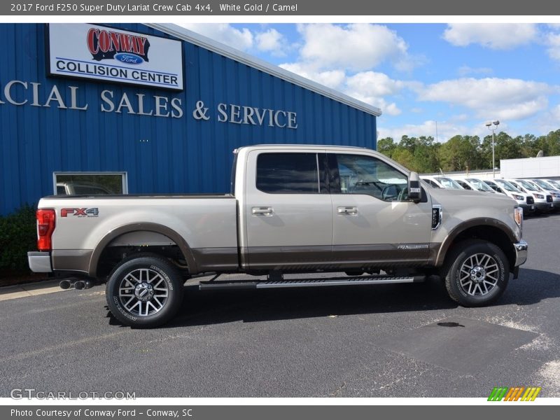 White Gold / Camel 2017 Ford F250 Super Duty Lariat Crew Cab 4x4